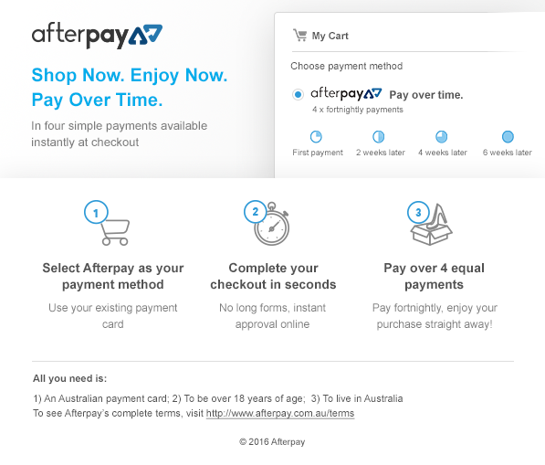 After Pay - Shop Now - Pay Later