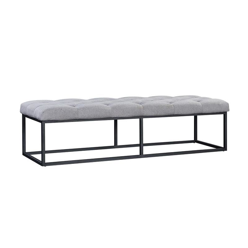 grey upholstered bench seat