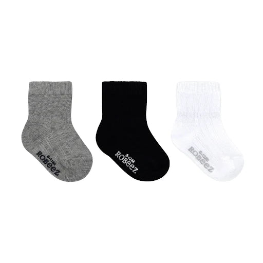 Infant Socks 3 Pack - Charcoal Bootie Basics