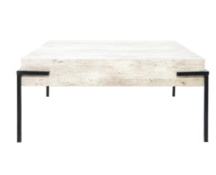 Concrete Look Coffee Table with Black Metal Legs - Design Revival Online