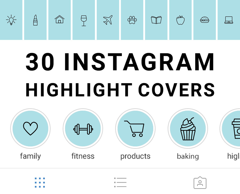 instagram highlight icons blue