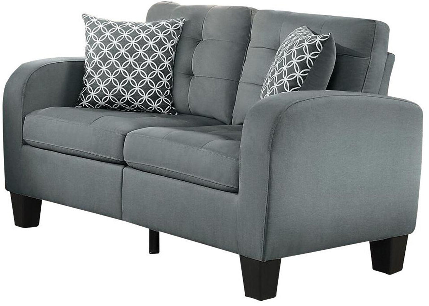 Homelegance Sinclair Park 2pc Sofa Love Seat In Grey Fabric