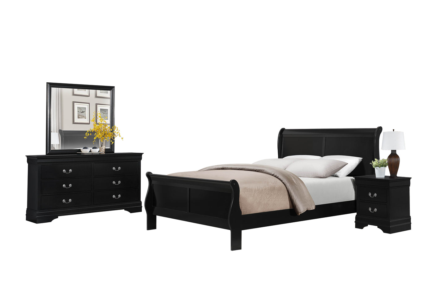 Homelegance Maryville 4pc Bedroom Set Queen Sleigh Bed Dresser