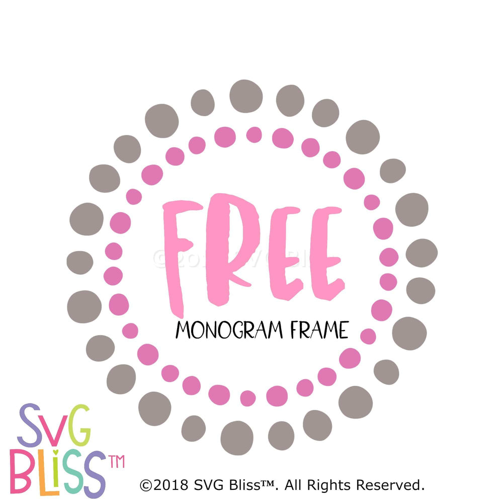 Svg Bliss Free Circle Wreath Monogram Frame Svg Dxf