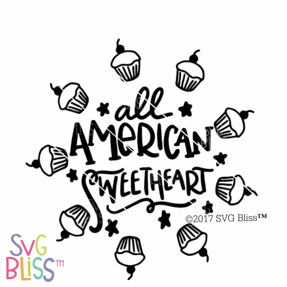 Download All American Sweetheart | SVG EPS DXF PNG - SVG Bliss