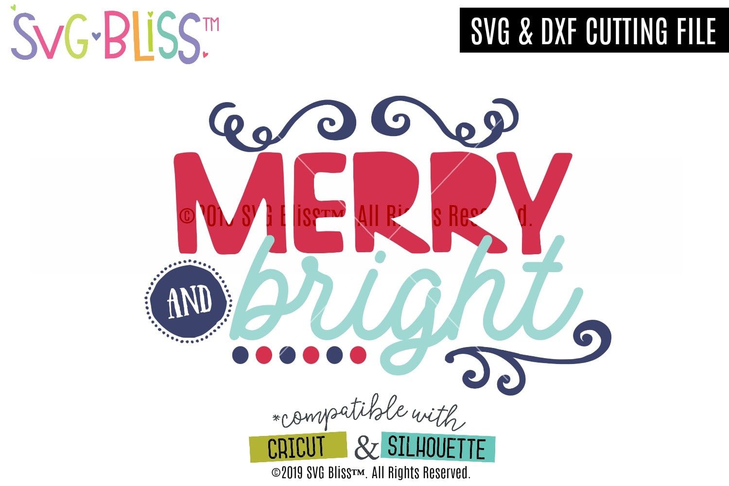 Download Merry Bright Svg Dxf Cut File For Cricut And Silhouette Svg Bliss