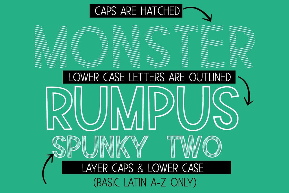 Download SVG Bliss™ | Monster Rumpus Font Family by Sabrina Schleiger Design