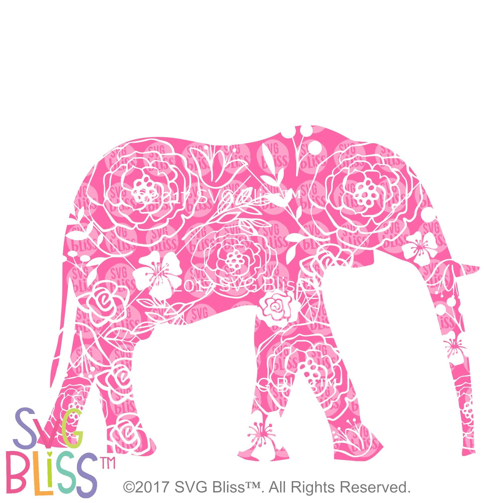 SVG Bliss™ | Floral Elephant