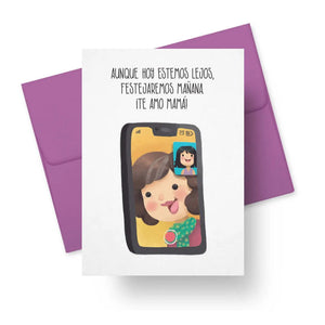 Facetime with Mamá - Spanish Mother's Day Card - Paper Tacos Spanish Greeting Cards