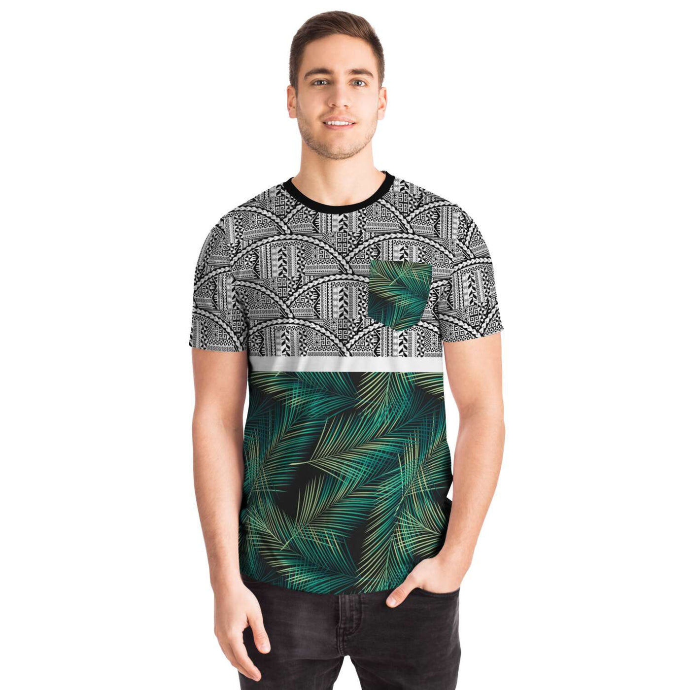Polynesian Flower Pocket T-shirts 1 – Atikapu