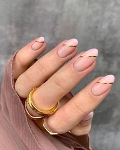 Pink gold Diwali nails