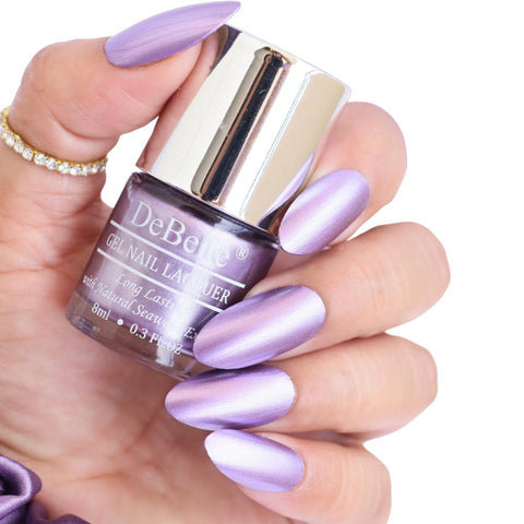 DeBelle Chrome Wine Purple Chrome nail polish shade