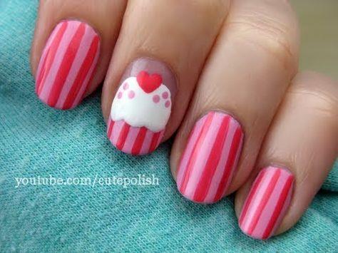Cupcake nail art design