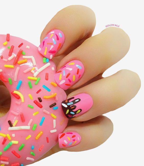 Donut nail art design