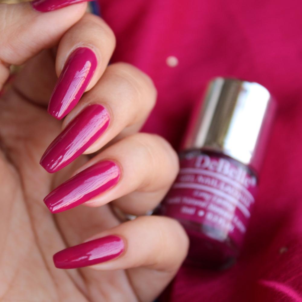 Dark berry nail polish shade for indian dusky skin