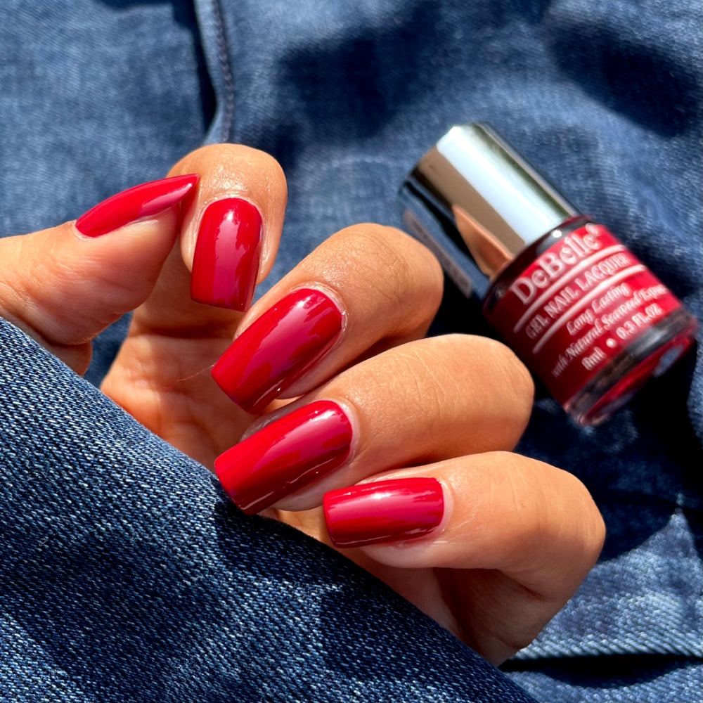 Wine red nail polish color 