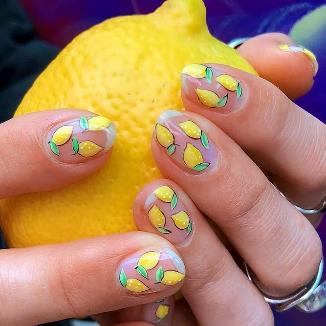 yellow nails designs