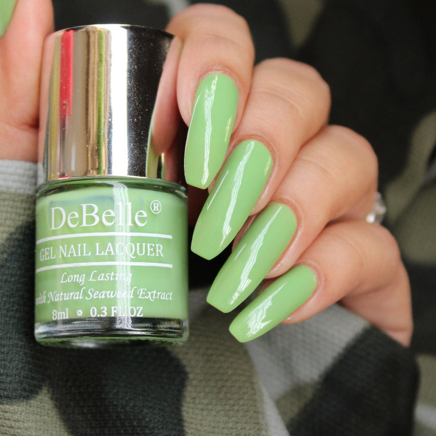 pastel green nails