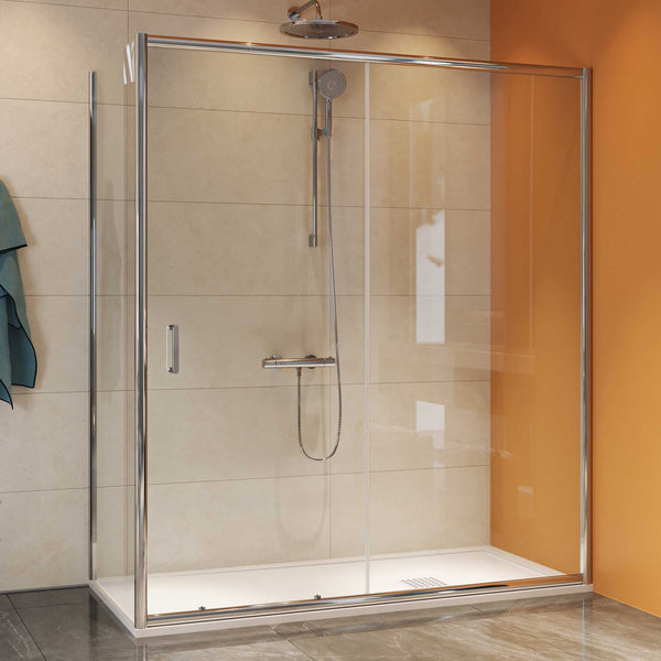 Mampara de ducha de esquina 70 x 90 vidrio transparente Ponsi Gold