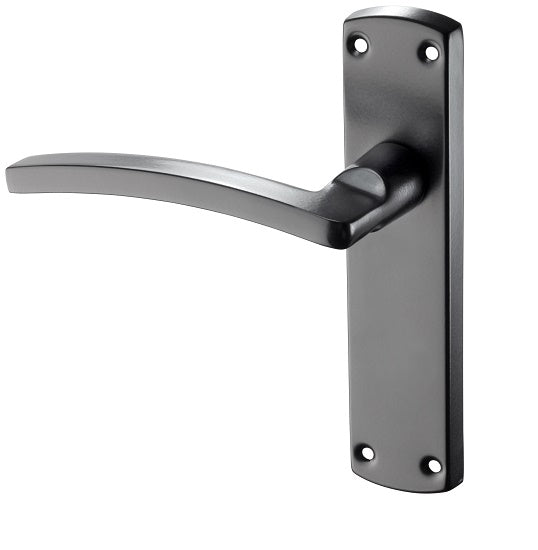 Curved Matt Black Door Handles, Matt Black Hinges For Internal Doors