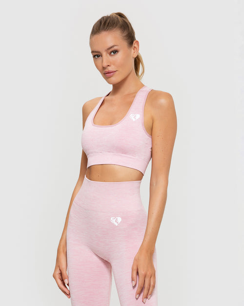 Move Seamless Long Sleeve Crop Top - Light Pink Marl