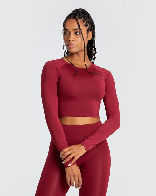 Move Seamless Long Sleeve Crop Top - Black Marl