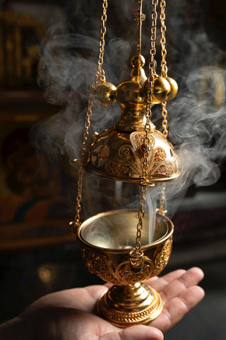 Church Incense in Thurible in Hand - Hayes & Finch