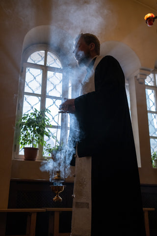 Priest with Thurible and Incense in Church - Hayes & Finch