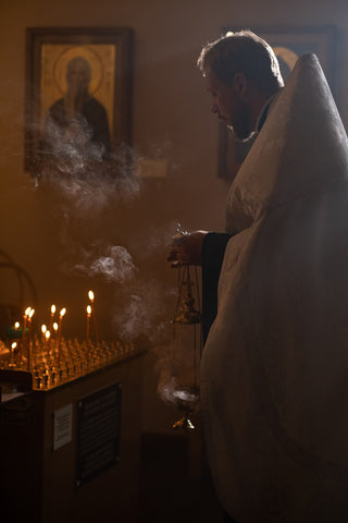 Priest with Church Incense in Thurible - Hayes & Finch