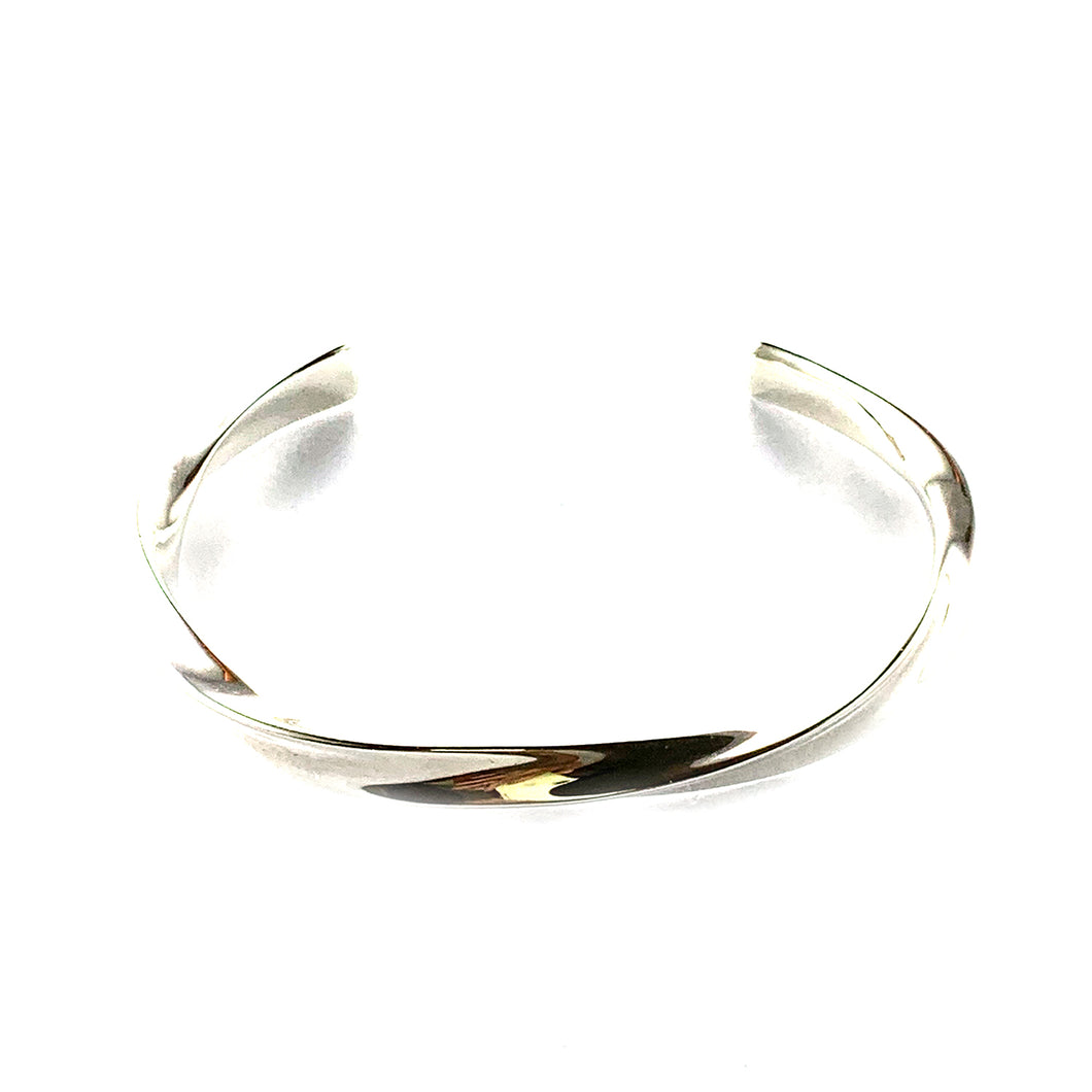 Twists silver couple bangle