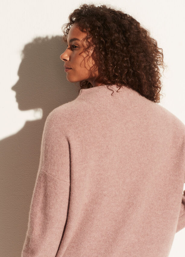 Boiled Funnel Neck Pullover- Pink Shell
