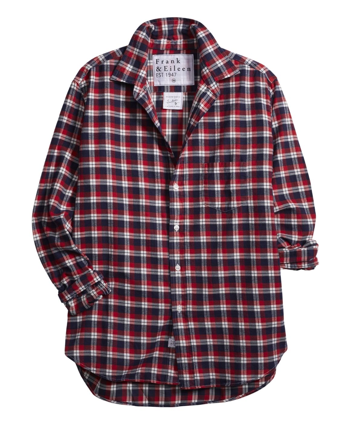 Eileen Woven Button Up- Red, Blue, White Plaid