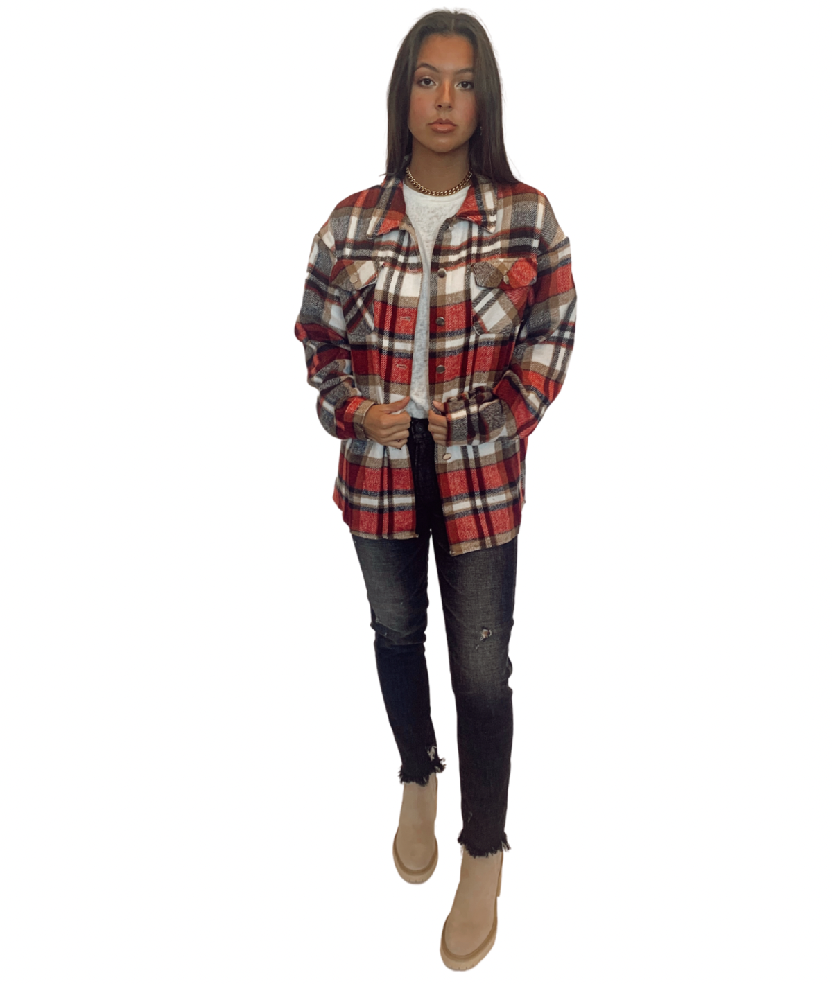 Piper Long Sleeve Plaid Shacket