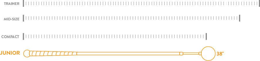 Orange Whip Golf Training Aid Size Comparison