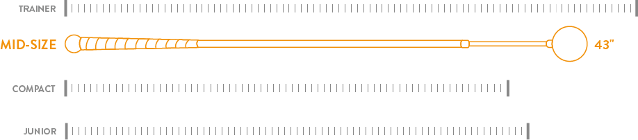 Orange Whip Golf Training Aid Size Comparison