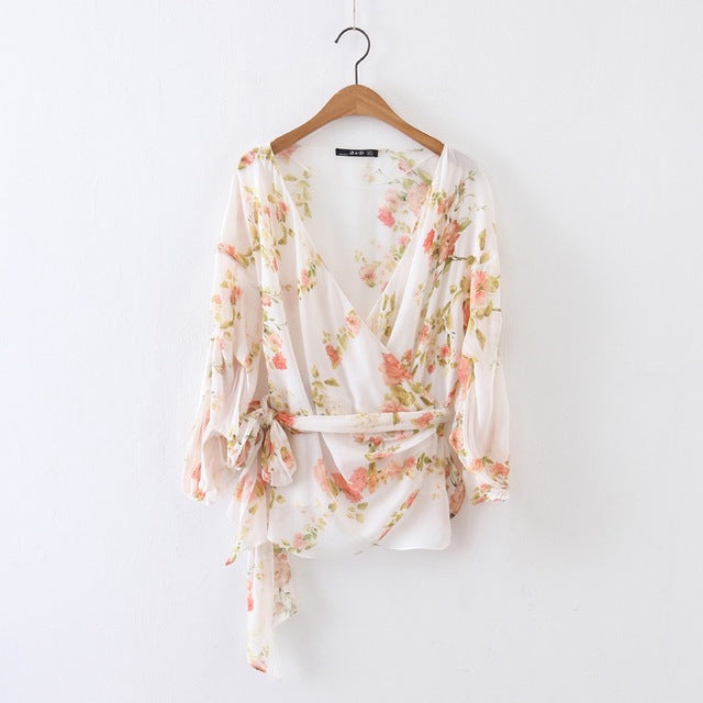 chiffon wrap blouse