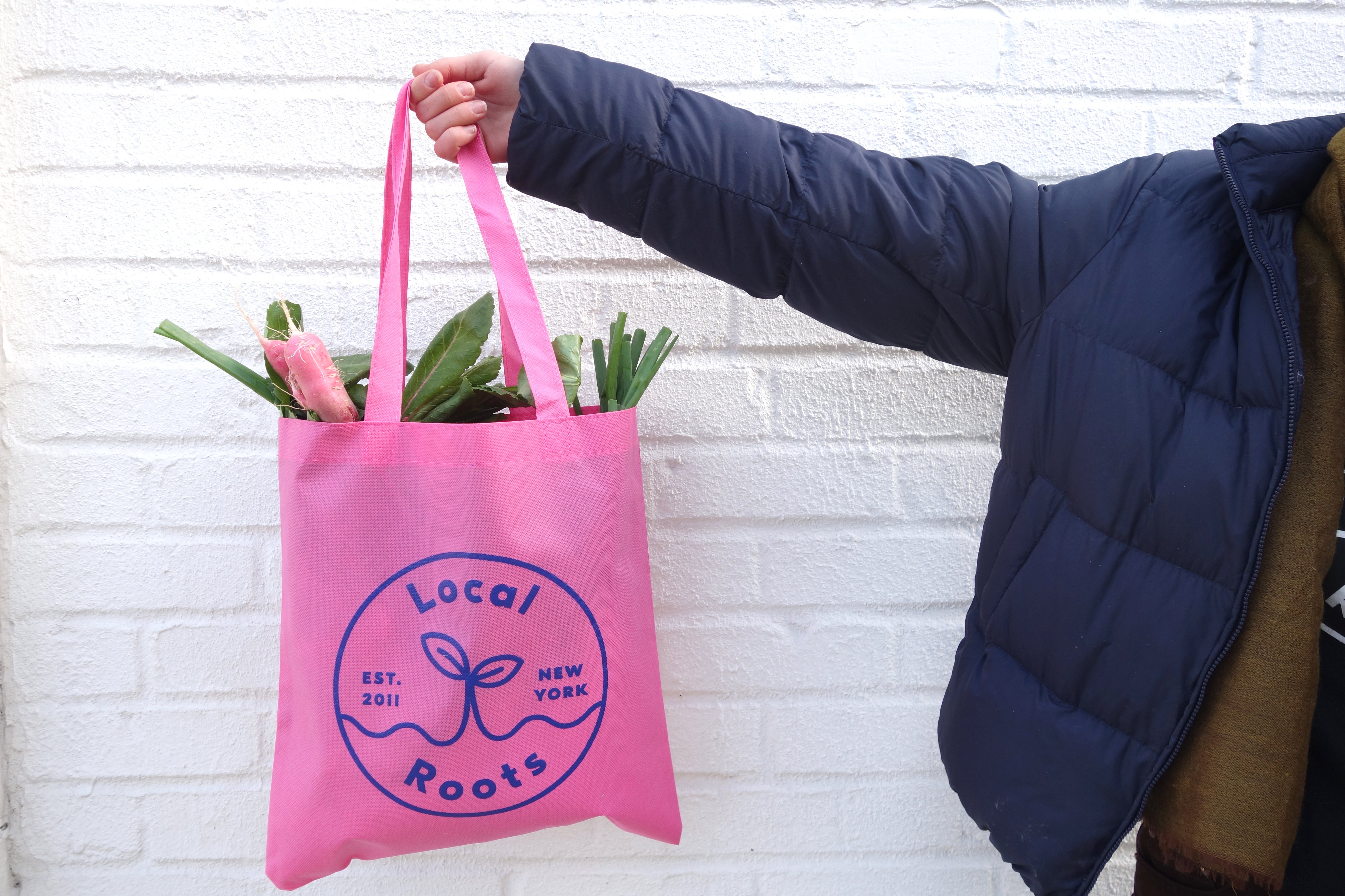 pink reusable tote