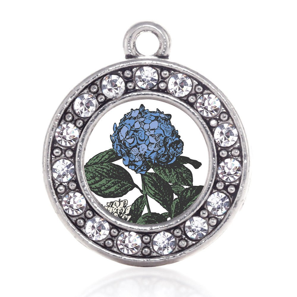 Hydrangea Flower Circle Charm - InspiredCharms product image