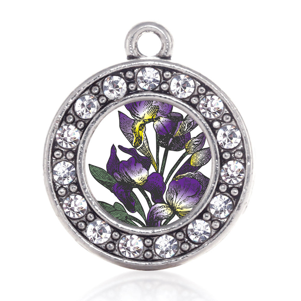 Iris Flower Circle Charm - InspiredCharms product image