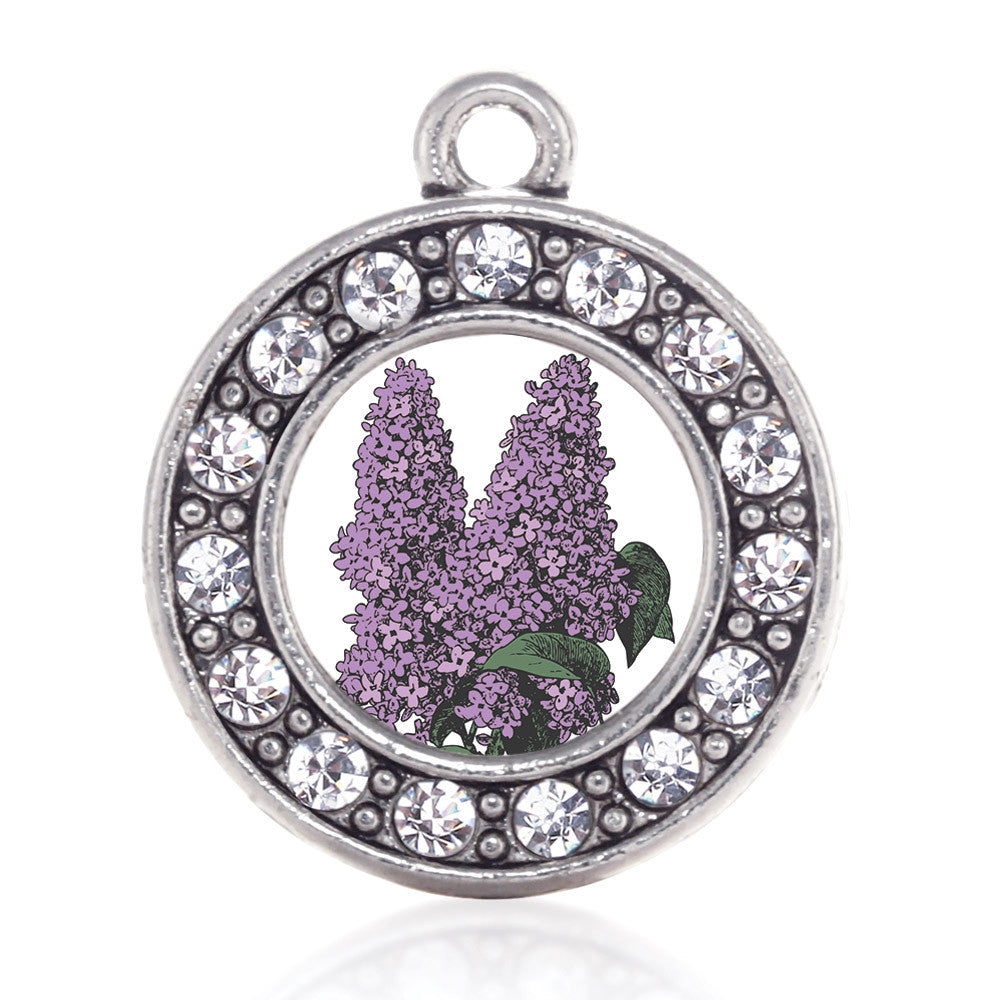 Lilac Flower Circle Charm - InspiredCharms product image