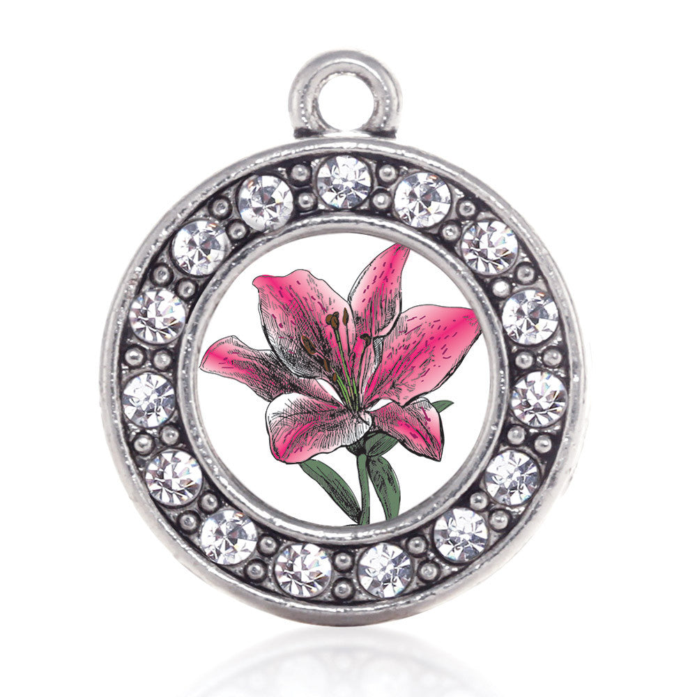 Lily Flower Circle Charm - InspiredCharms product image