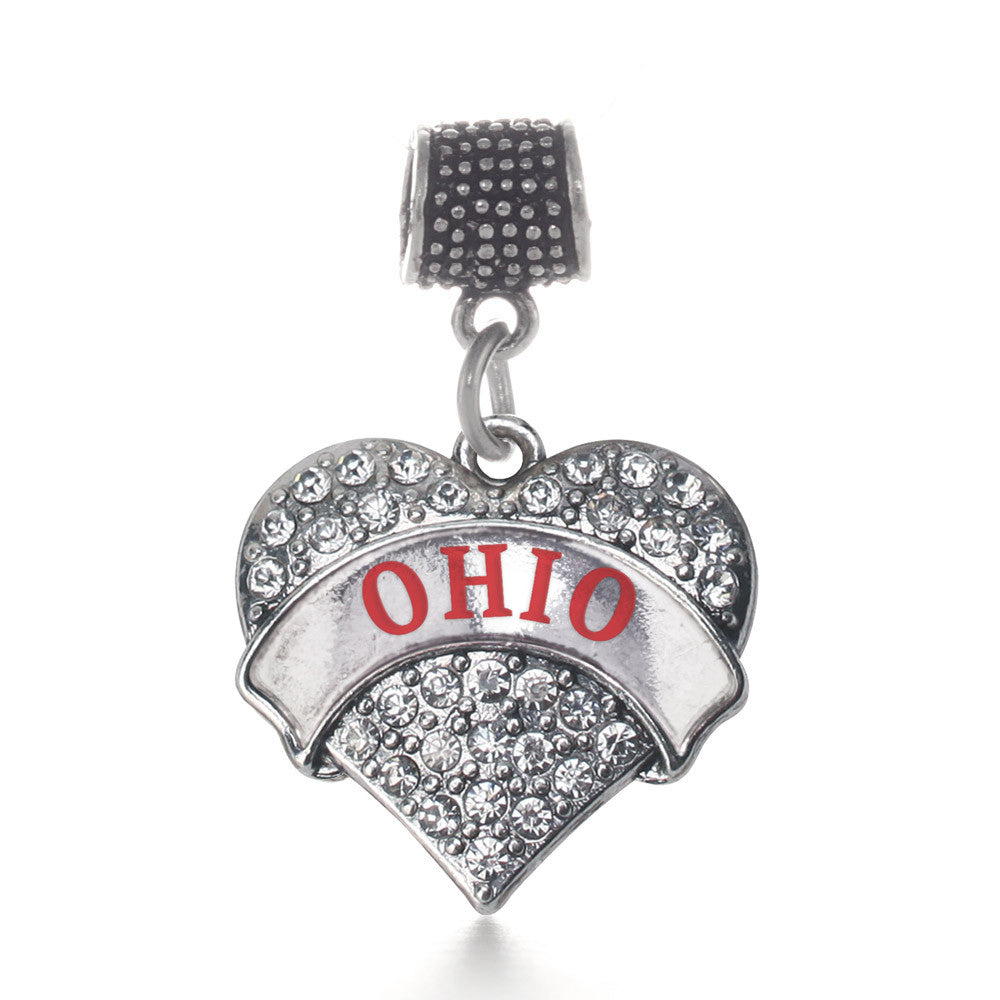 Ohio Pave Heart Charm