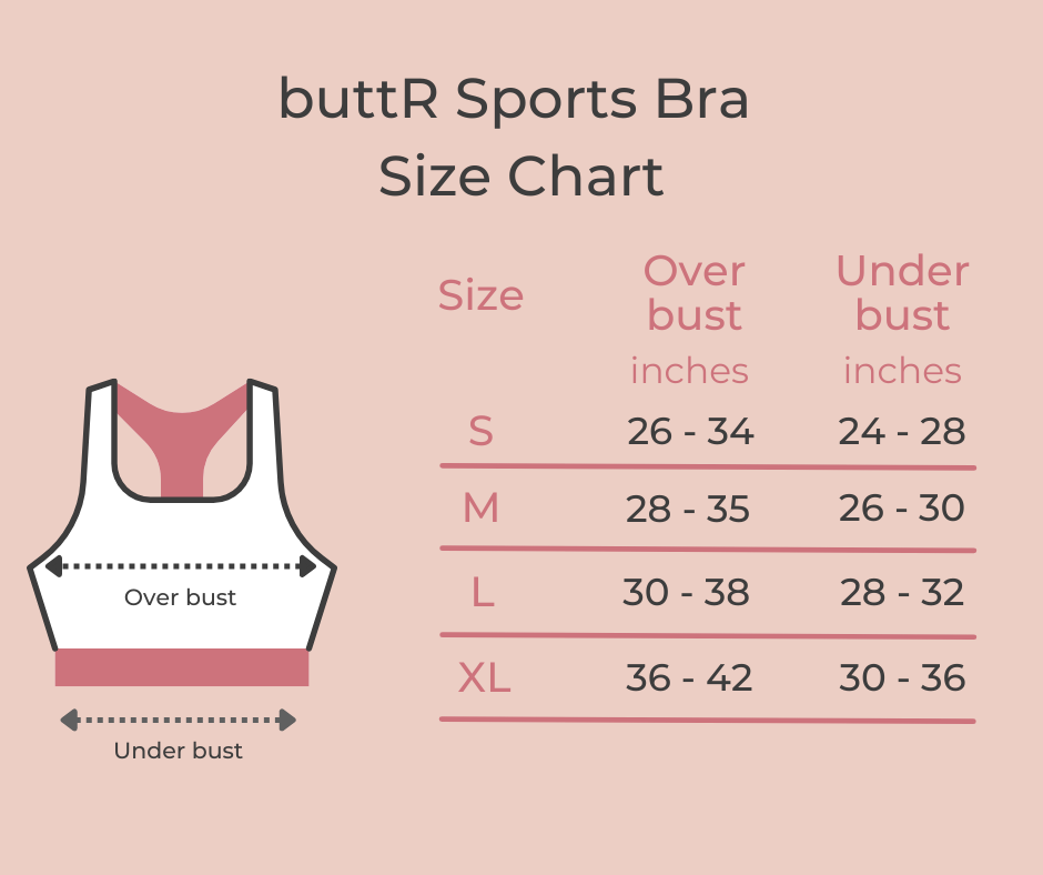 kosha yoga co buttr sports bra size chart
