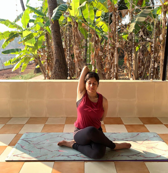 Gomukhasana on kosha yoga co mat