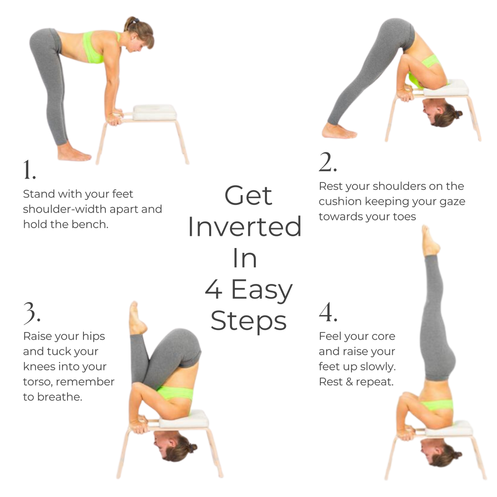 How to get into a headstand using an inversion bench by kosha yoga co