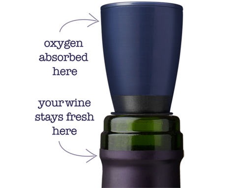repour wine saver - oxygen absorbed here, your wine stays fresh here
