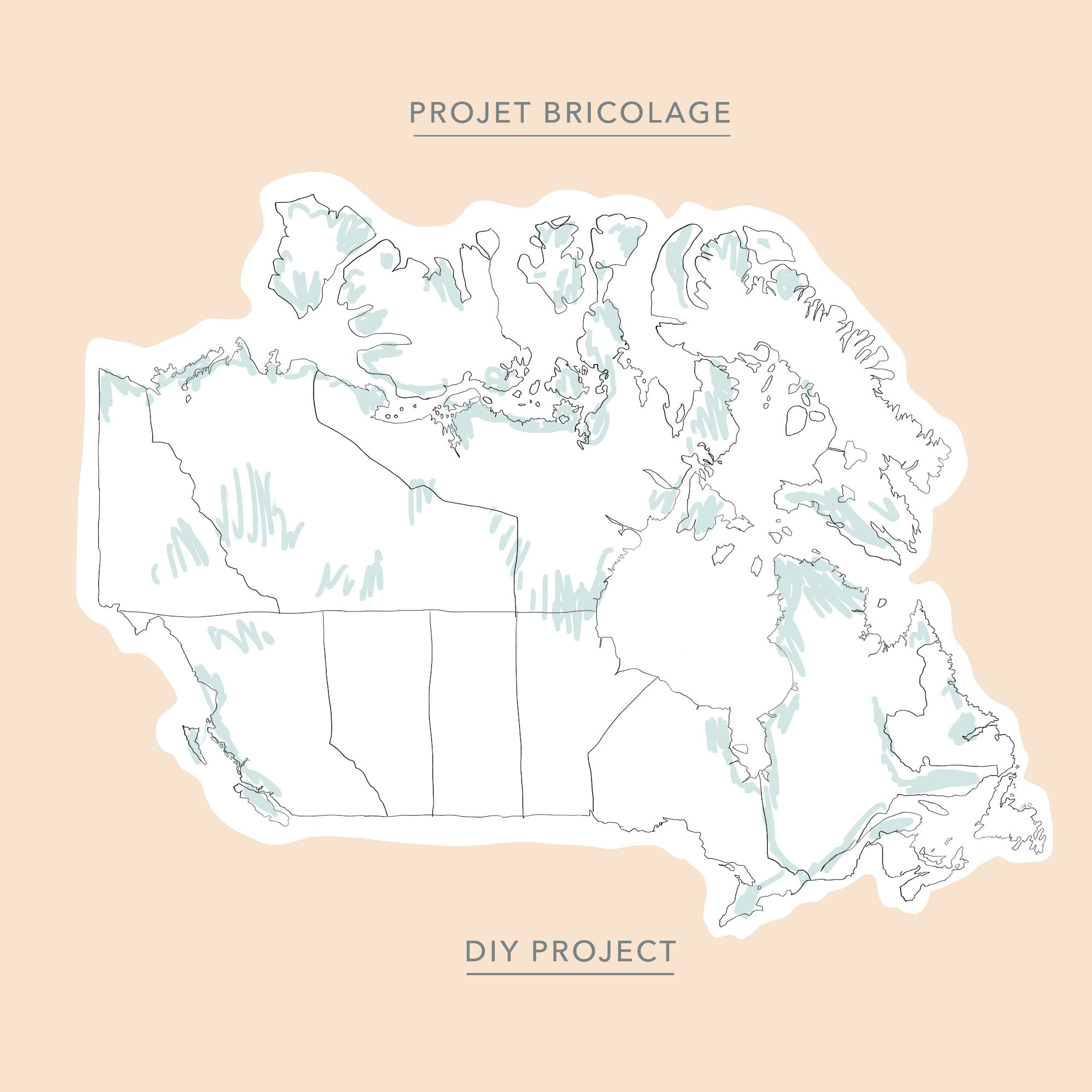 Coloriage de la carte du Canada, à télécharger gratuitement par le Baltic Club