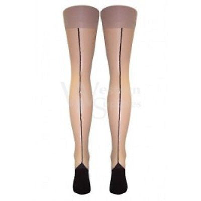 natural seamed stockings