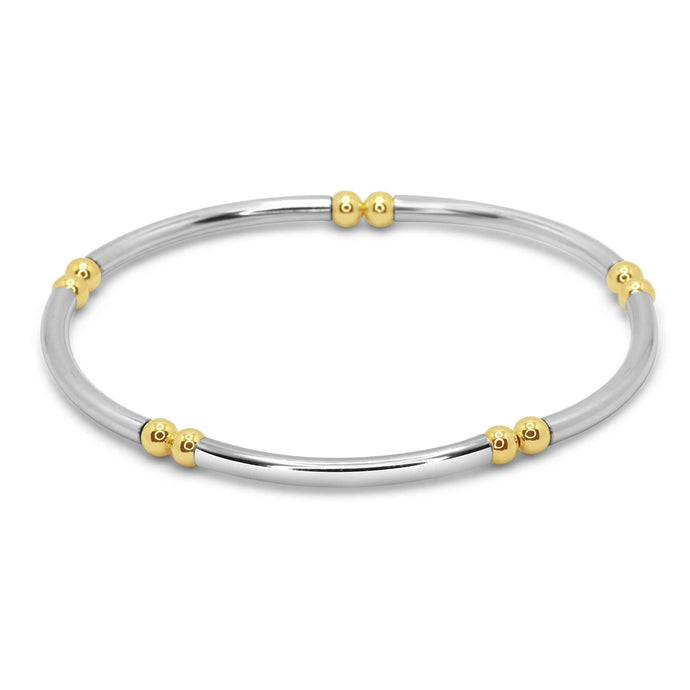 silver and gold ball bracelet
