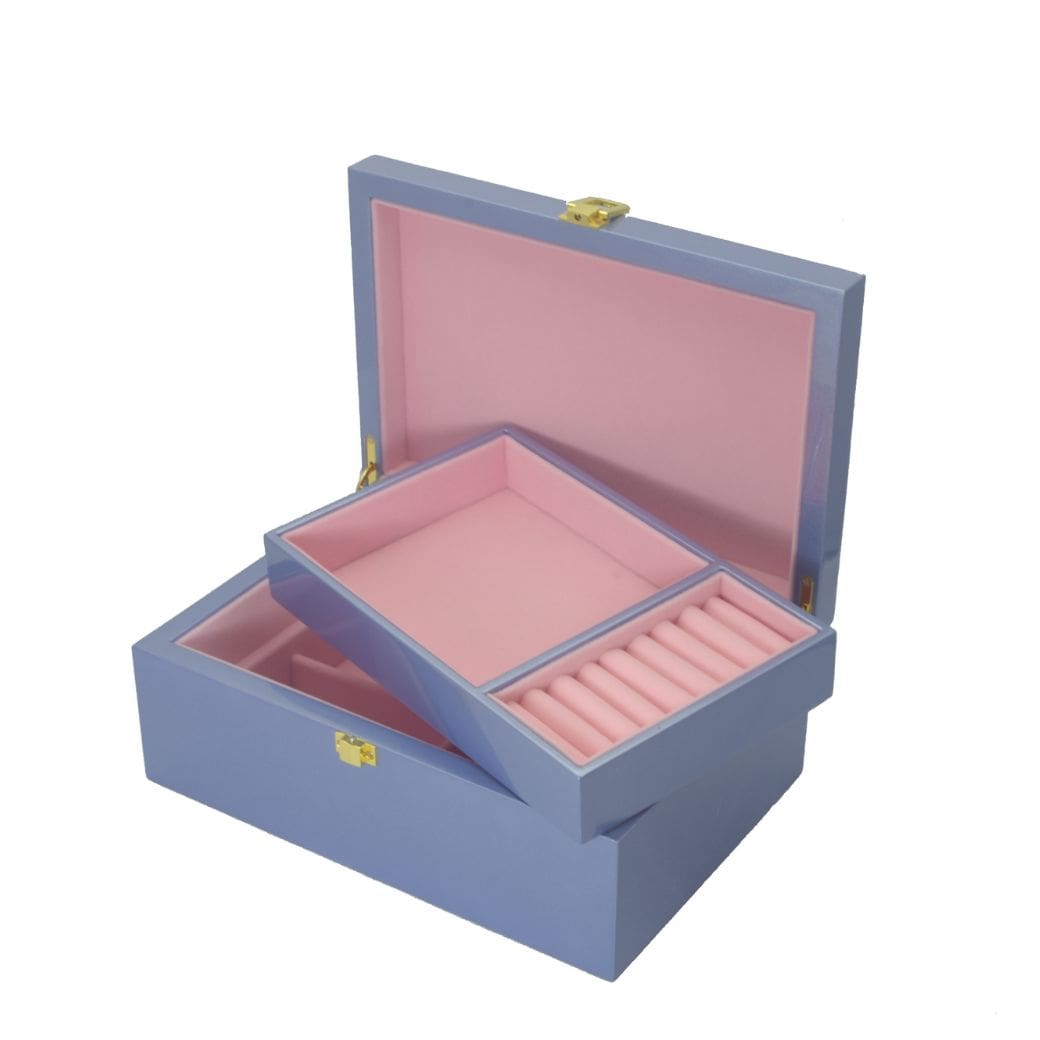 Elegant Floral Jewelry Storage Box - Alloy - Pink - Blue - Adorned with  Floral Details - ApolloBox